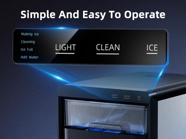 Antarctic Star Nugget Ice Maker 45Lbs/Day Quick 10-15min Self-Cleaning 24H Timer Clear Visual double door,for Home Office Bar Party   Icemakermachine  【TikTokShopBlackFriday】