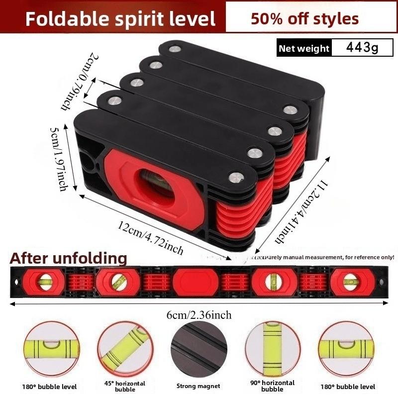 Foldable Magnetic Leveling Tool, High Precision Home Use, Anti-Fall Adjustable Plumb Bob, Ideal for Various Construction Measurement Challenges