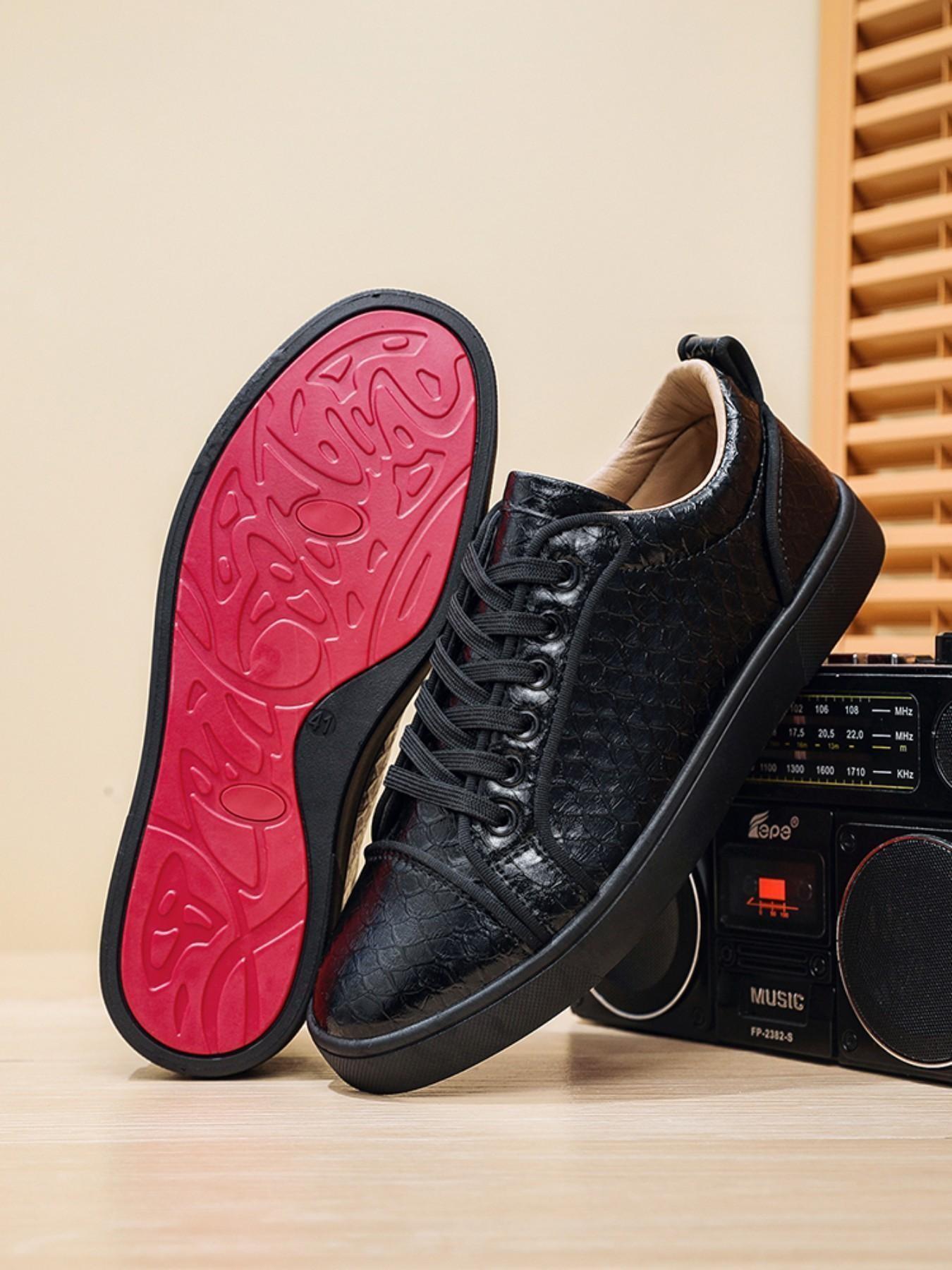 Men's Fashion Simple Style Shoes, Sole Scales Pattern Upper Design, Daily Wear Business Walking Shoes, Comfortable and Stylish