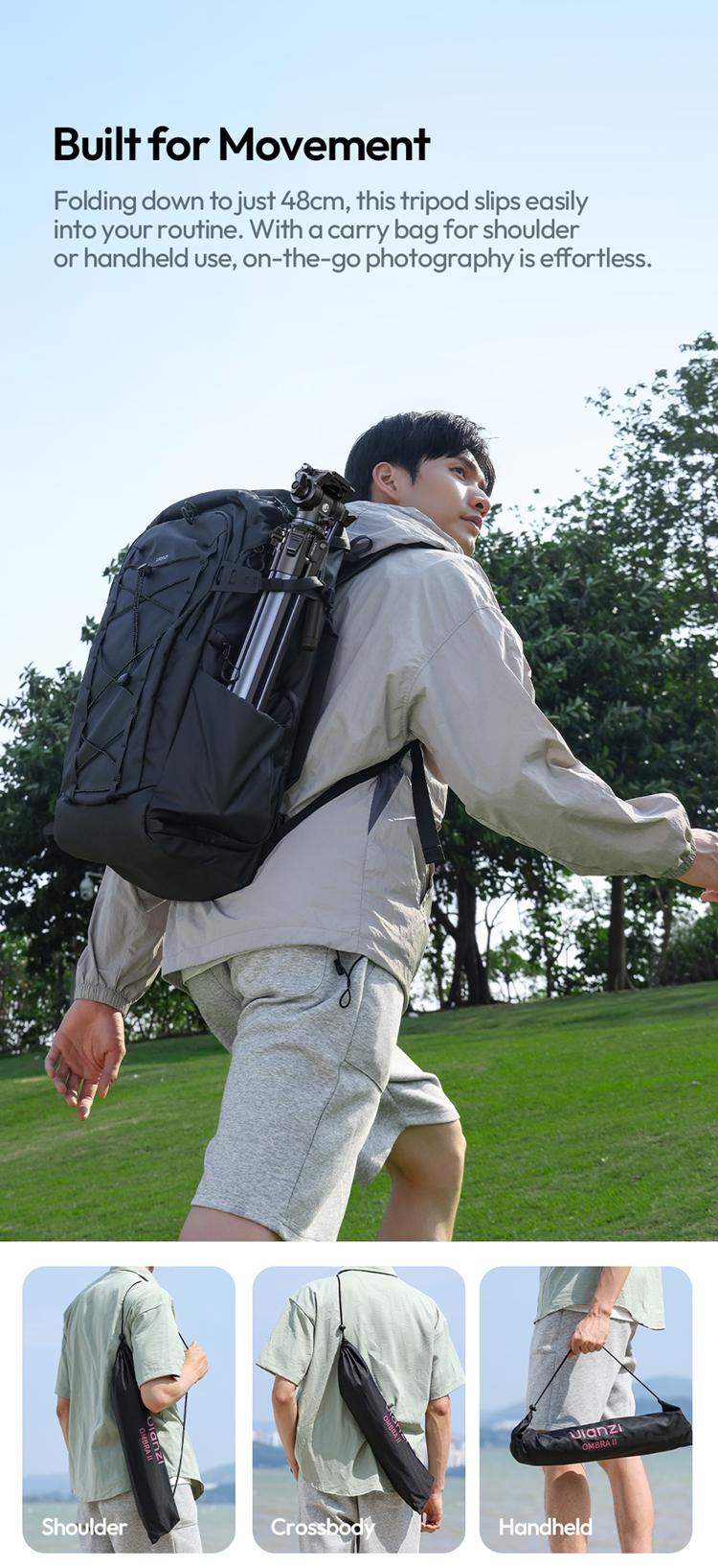 ULANZI Ombra Lightweight Travel Tripod, 59" Professional 5 Section Aluminum Camera Tripod with Claw Super Quick Release Design, for Canon Nikon Sony Cameras DSLR iPhone, Max Load 17lb