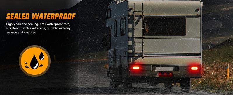 Nilight LED Trailer Light Kit 6 Inch Oval Stop Turn Tail Light 2 Inch Round Red Amber Side Marker Light 9 LED Trailer ID Light Bar for 12V RV Camper Caravan Truck Trailer Bus Boat nilight truck  dealsforyoudays