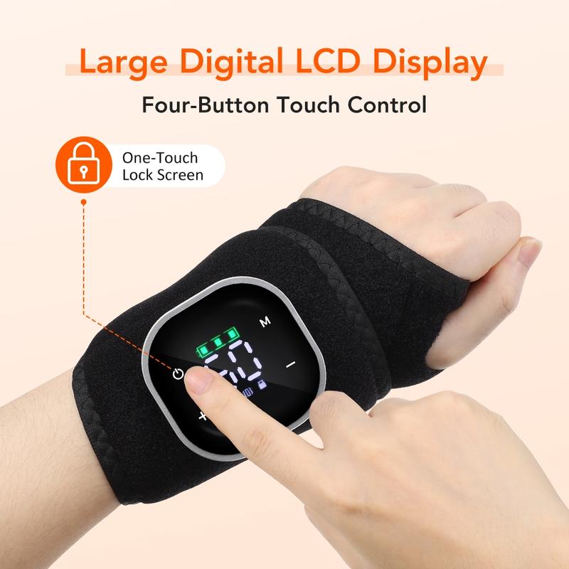 Light Wristband Heating Massage Device, 5 Heat Settings & 3 Vibration Modes, Hand Wrist Massager Home Use