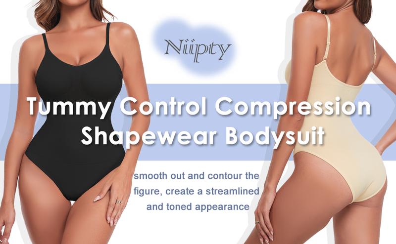 Shapewear Bodysuit for Women Tummy Control Thong Square Neck Body Suits Tank Seamless Body Shaper Fabric Fit Nylon Soft