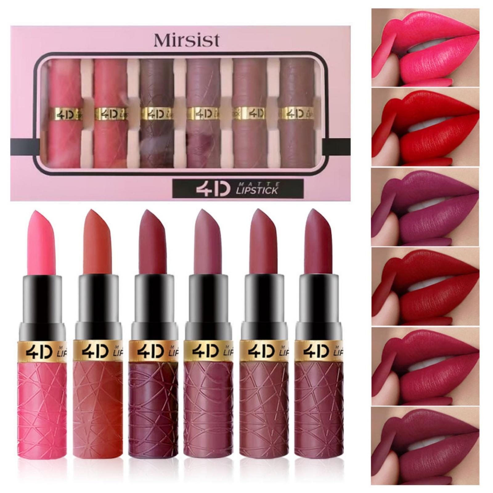 6 Pcs Vibrant Matte Lipstick Makeup Set Smooth Easy To Apply Long Lasting Coloring Moisturizer Full Color Lip Glossy Silky Cream Waterproof Cosmetic 6 Pcs Vibrant Matte Lipstick Makeup Set Smooth Easy To Apply Long Lasting Coloring Moisturizer Full Color Lip Glossy Silky Cream Waterproof Cosmetic