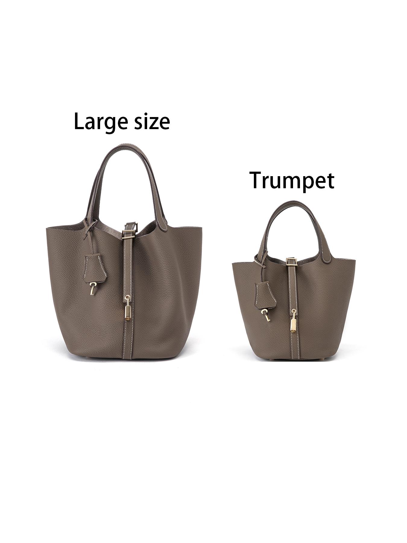Women's Fashion Solid Color Casual Versatile Genuine Leather Handbag, Fashionable Bucket Bag, Stylish and Practical Accessory for Everyday Use, Perfect for Any Occasion