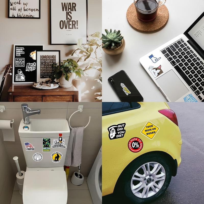 130PCS Funny Saying Sticker Pack - Snarky, Sarcastic Bold Humor Vinyl Waterproof Meme stickers for laptop, computer, water bottle, ipad, phones bumper folding  chair sticker pack