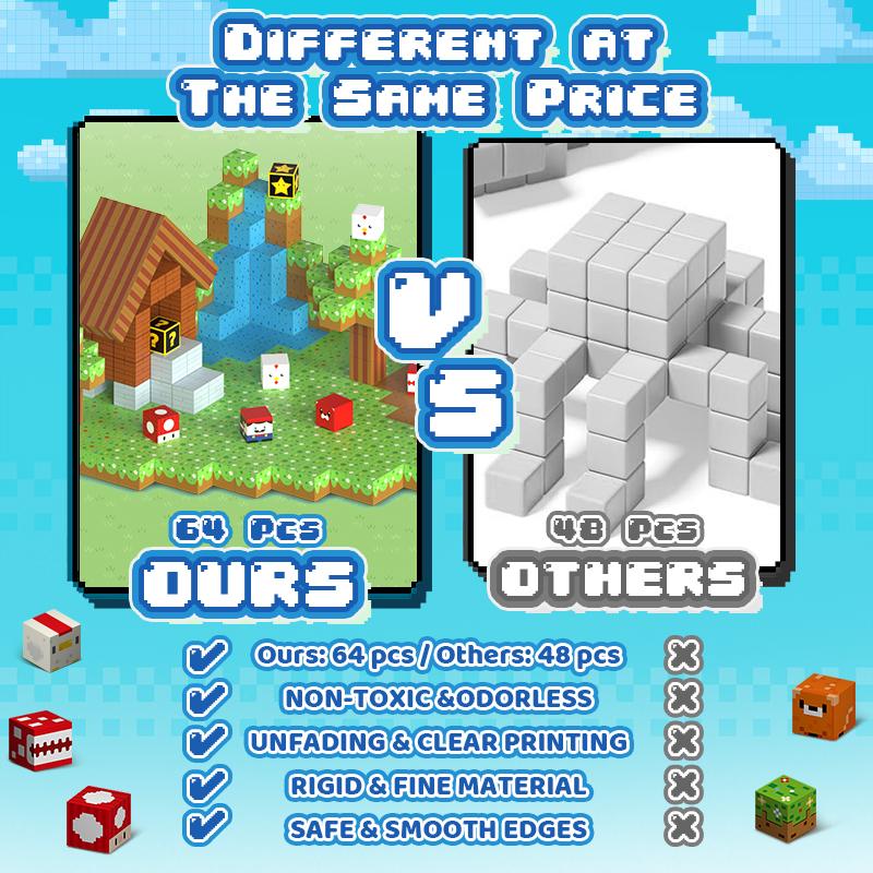 EFFUN 64/120Pcs Magnetic Blocks - Montessori Learning with More Blocks for Bigger Creations Magnetic Building, Perfect Gift for Kids Ages 3+ EFFUN 64/120Pcs Magnetic Blocks - Montessori Learning with More Blocks for Bigger Creations Magnetic Building, Perfect Gift for Kids Ages 3+