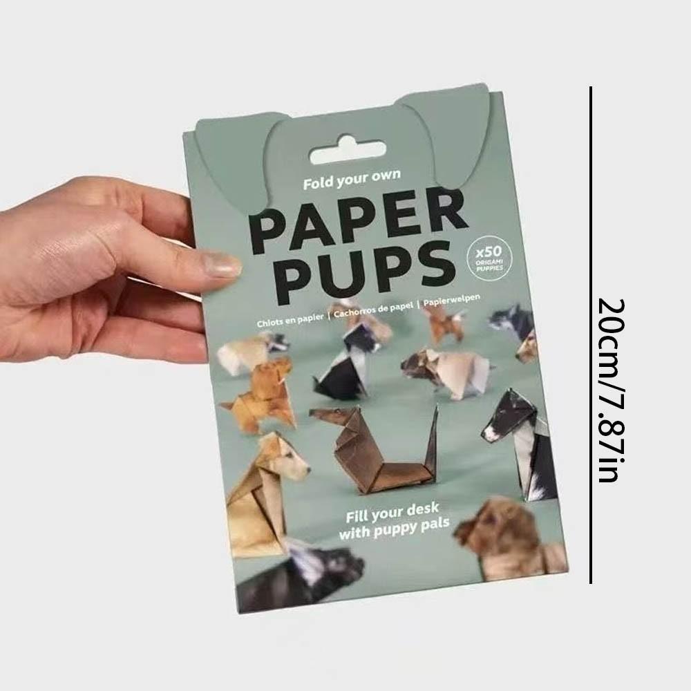 Paper Cat Kit, Cute Origami Craft Set, Includes 3D Paper Dog and Dinosaur Models, Adult Animal Papercraft, Home and Office Decor