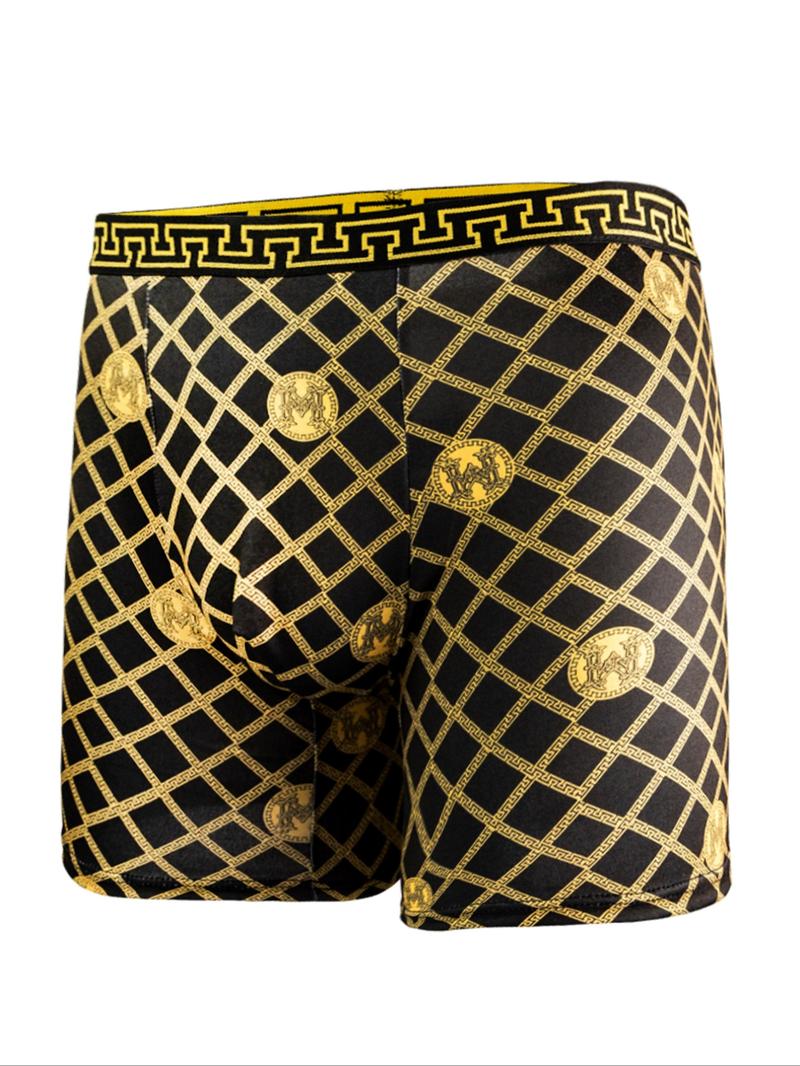 Men's Long Briefs, Comfortable High Elasticity Sportswear, Casual Fitted Underwear for All Seasons, Cycling Shorts, Sports Fitness Underwear