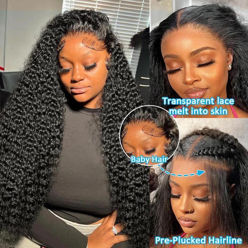 Bling Hair 180 Density 13x6 Deep Wave Hd Transparent Lace Front Human Hair Wigs 36 38 Inch Brazilian 13X4 Lace Frontal Wig For Women Pre Plucked