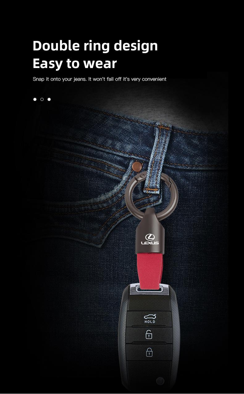 Zinc Alloy Leather Car Key Chain Strap Keyring For Lexus IS500 LS460 RC200 LM300 RX450 LX NX350h LC UX CT RZ450e RC300 GX400 GS200t GS300h LS600 RX300 TX LBX HS250