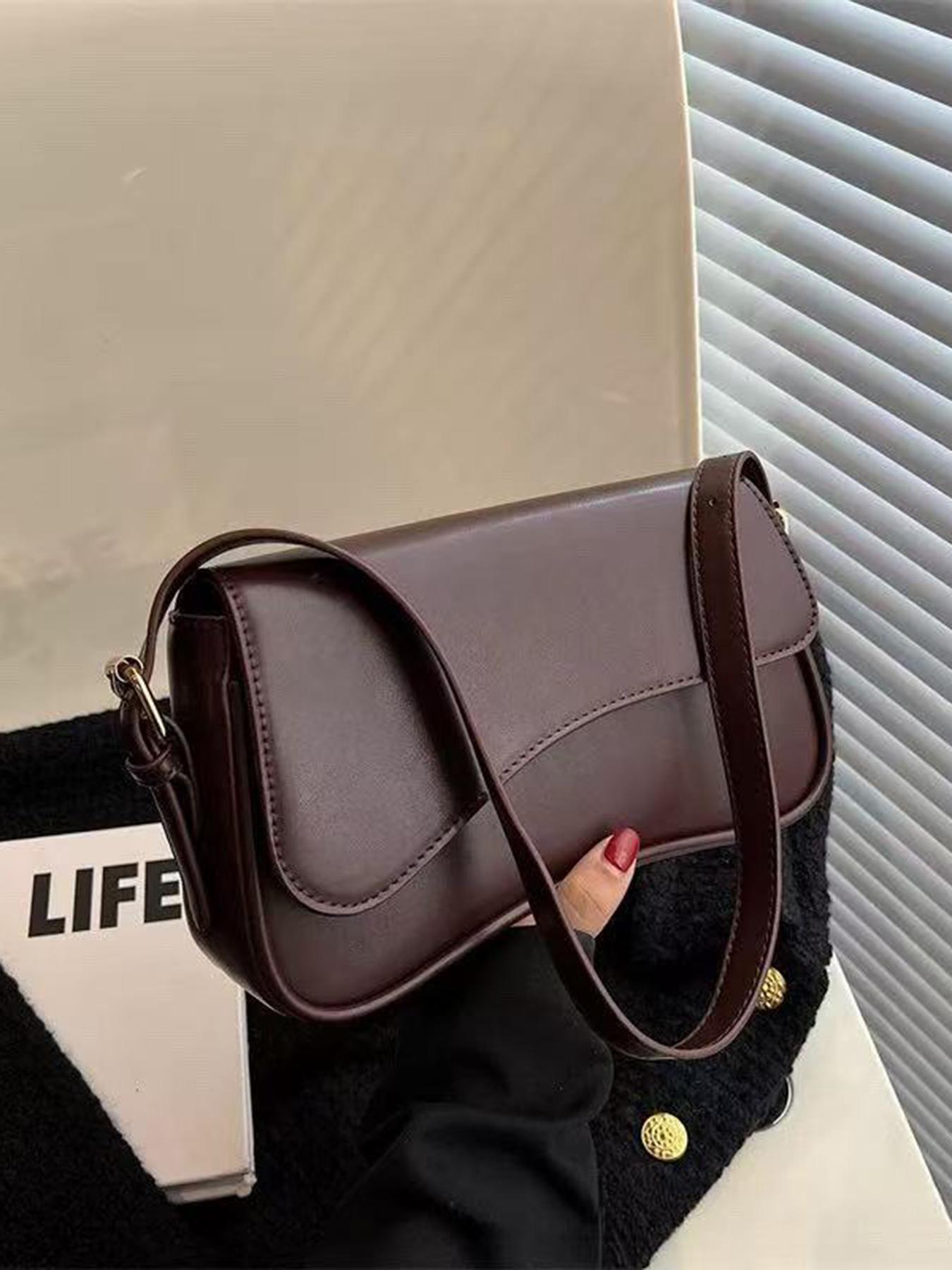 Vintage Minimalist Women's Square Bag, PU Leather Shoulder Bag, Commuter Fashion Handbag for Dating, Picnic, Party, Valentine's Day, Casual Handbag Satchel
