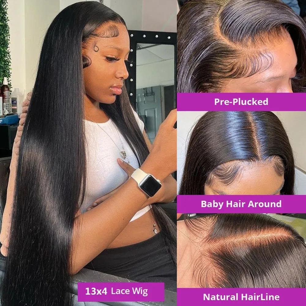 Bling Hair VIP 36 34 Inch 13X4 13X6 Straight HD Transparent Lace Front Wig Human Hair 360 Full Frontal Wigs for Women Brazilian Real Human Hair PrePlucked Natural Black Remy Hair 180% Density 4x4 Closure Wig #TikTokShopHolidayHaul