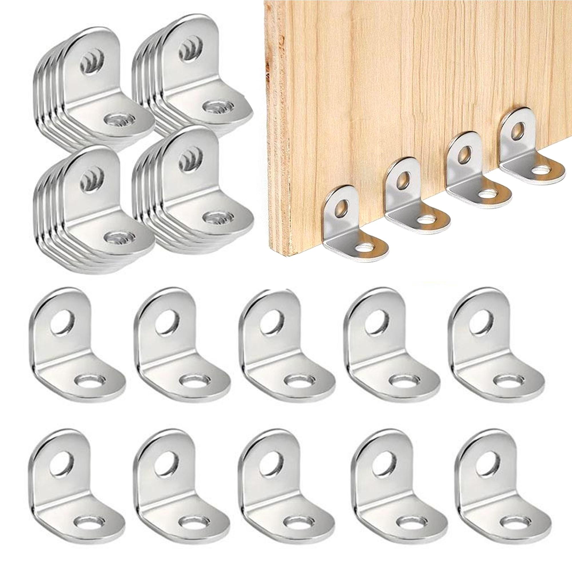 30/60/120 L-Type Angle Brackets, Stainless Steel Bracket, 90 Degree Right Angle Fasteners, Furniture Stabilizer Clips, Durable & Secure Joining Solutions