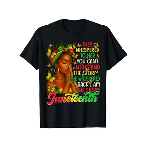 180gJuneth I Am The Storm Black History T-Shirt, Comfort Fit Men's Tee, Crew Neck Tee, Ultra Soft, Breathable, Moisture Wicking, Casual Summer Tee, Must-have Fashionable Tee