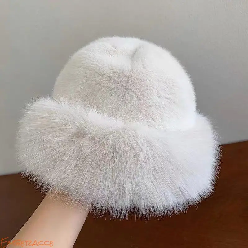 Women’s Winter Fuzzy Hat, Cozy Plush Faux Fur Mink Beanie with Soft Fleece Lined Ear Warmer Design, Warm Fluffy Fashion Hat for Cold Weather, Cute Luxury Style Snow Hat for Outdoor Travel, Christmas Holiday Gifts