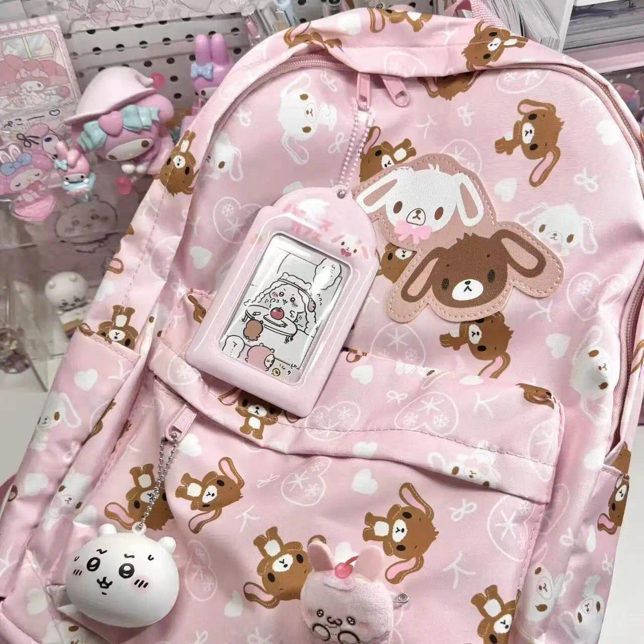 37cm Sugarbunnies Pink Backpack Large Capacity Multi-Layer Storage Travel Take Bag  Anime Student Rewards Girl Birthday Gift Toy