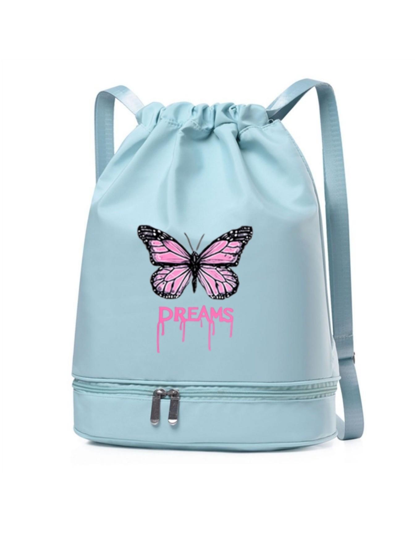 Women's Shoulder Handbag, Ink Drop Letter Butterfly Pattern, Lightweight Durable, Independent Storage Compartment, Multiple Colors Available