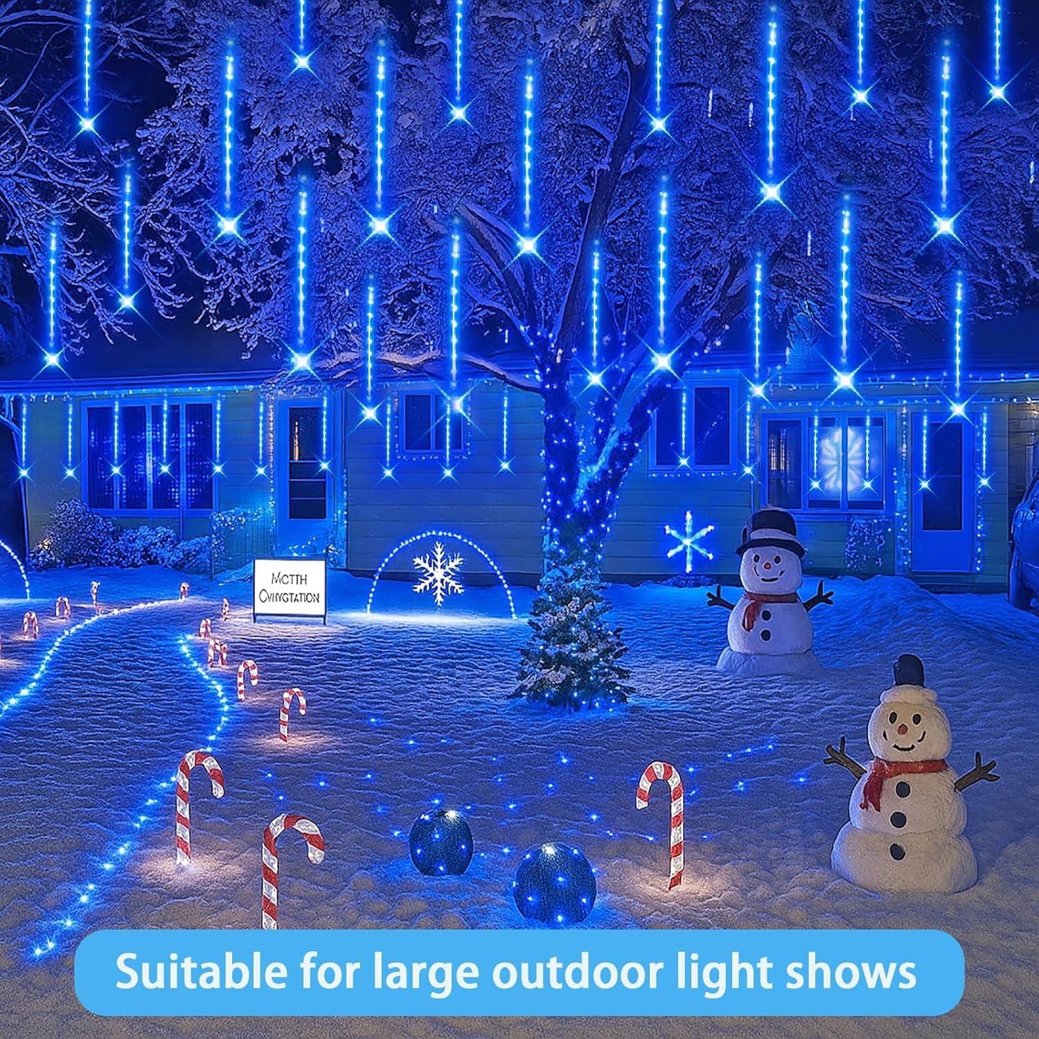 8-Tube LED Meteor Shower Light, Waterproof Waterfall String Lights, Ideal for Festive Parties, Weddings, Garden Decorations