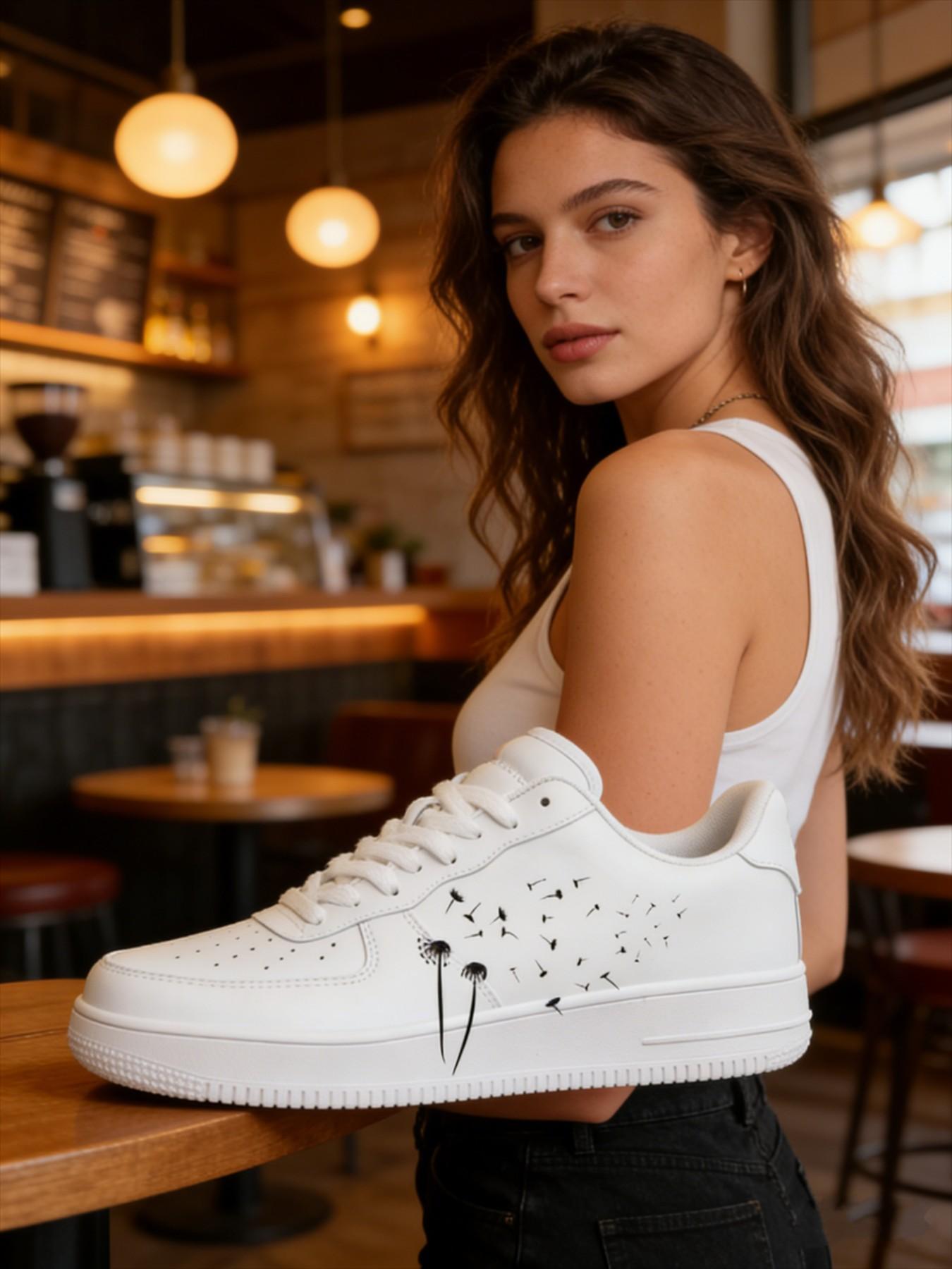 Customizable Letter Design Sneakers, Style Visible Foot Small Casual Shoes, Unique Personalized Footwear for Everyday Wear