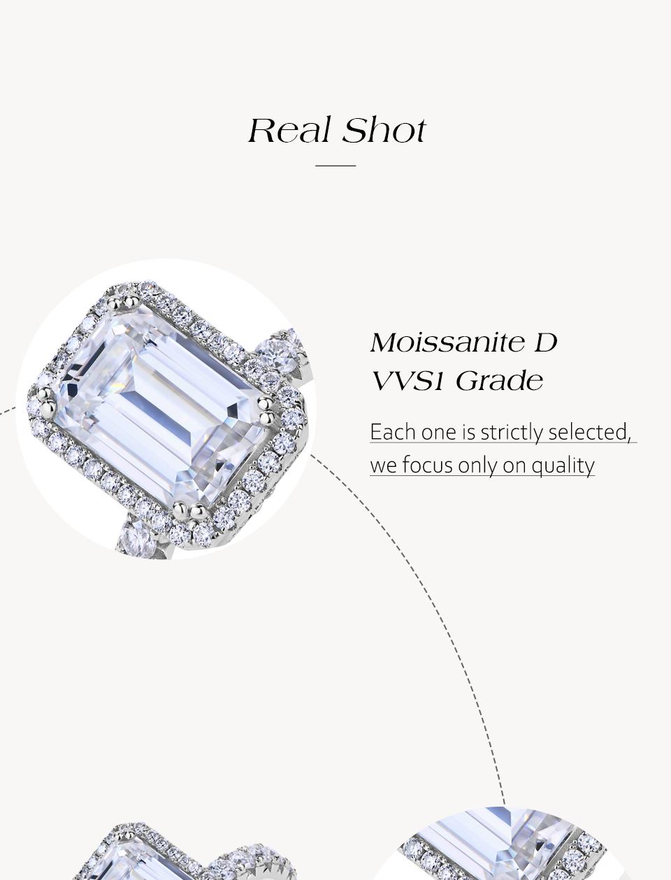 12*8mm D VVS1 Color Synthetic Moissanite Ring for Women Engagement Wedding Party Fine Jewelry Gift R176