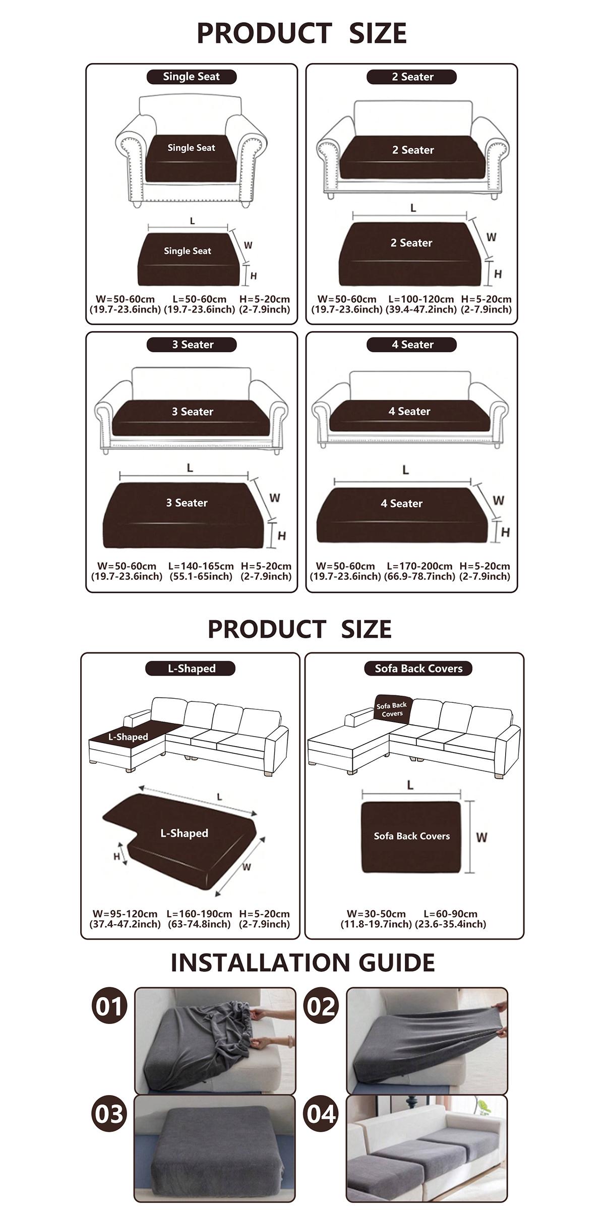 Modern Elastic Sofa Cover, Triangle Pattern, Fits Single/dual/triple/four-Seat Sofas, Pet-Friendly, All Seasons