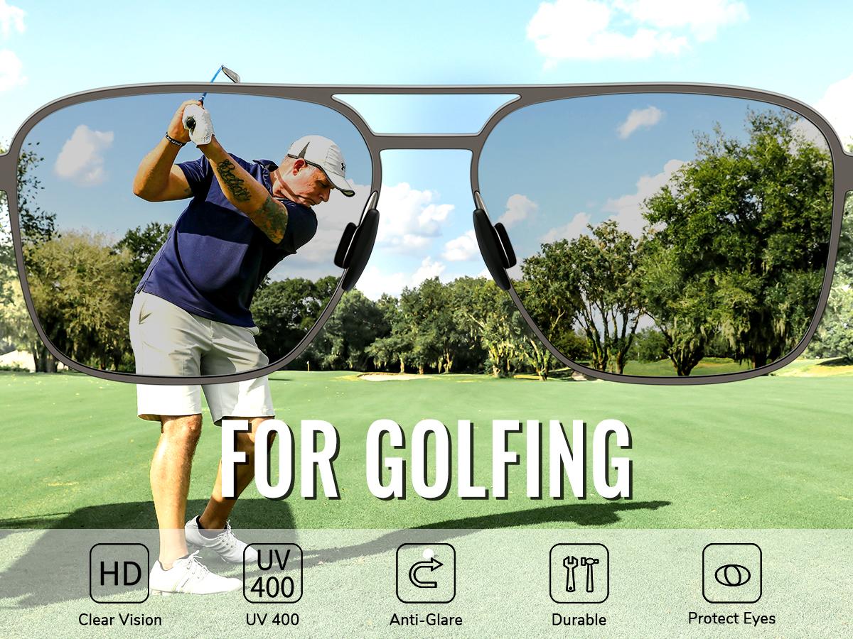 SUNGAIT Polarized Retro Square Aviator Sunglasses for Men Women UV400 Protection Vintage Metal Frame Travel Driving Beach Daily Eyewear Outdoor SGT745