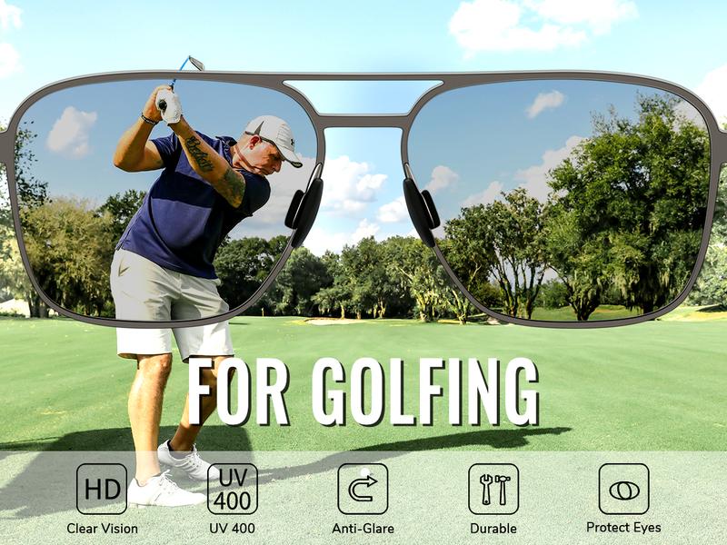 SUNGAIT Polarized Retro Square Aviator Sunglasses for Men Women UV400 Protection Vintage Metal Frame Travel Driving Beach Daily Eyewear Outdoor SGT745