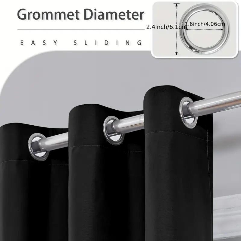 1 piece, 100% blackout and sun protection curtain, modern romantic minimalist solid color polyester material film lining, making the interior darker, top perforated hanging method, suitable for bedrooms, dining rooms, living rooms, kitchens