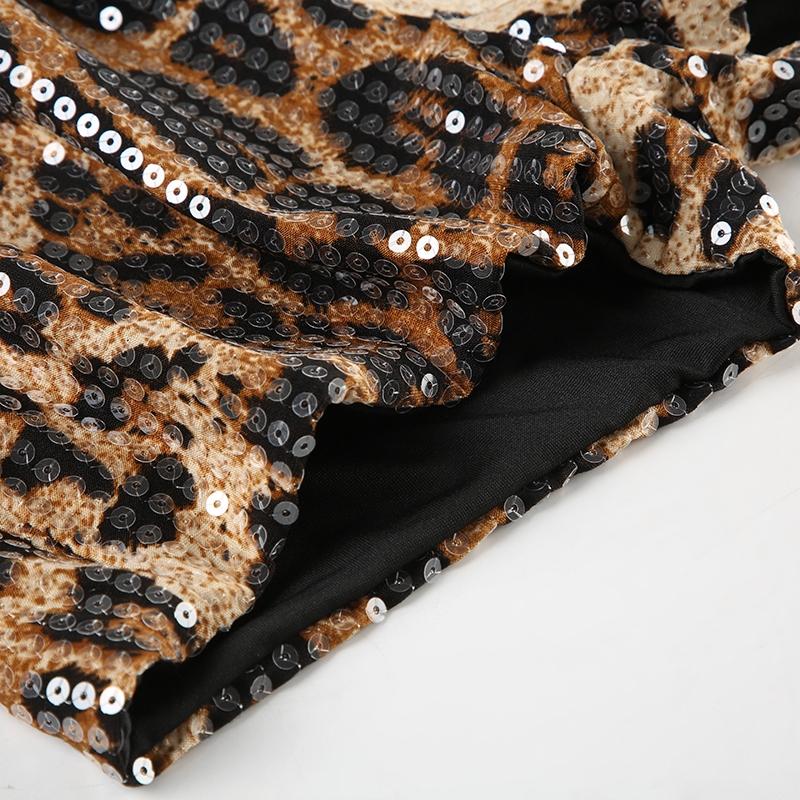 Women's Leopard Print Sequins Low Waist Shorts Y2K Street Fashion Sexy Party Festival Shorts Spring Summer Women's Clothing Womenswear Bottoms