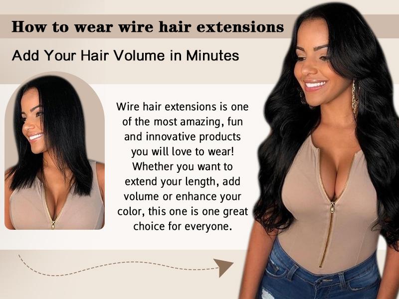 LaaVoo Wire Hair Extensions Real Human Hair Invisible Fish Line Hair Extensions TikTokShopBacktoSchool TikTokShopBlackFriday