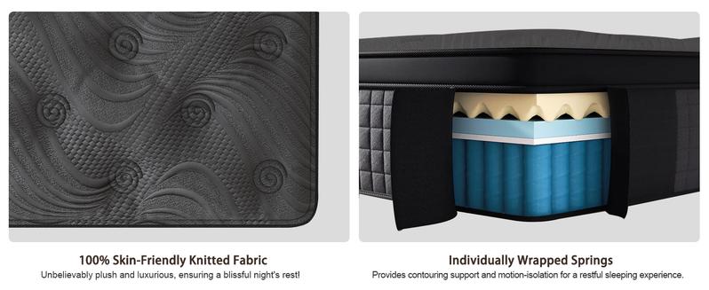 Duchessz 10"12"14" Twin Full Queen King Size Mattress in a Box Hybrid Spring Memory Foam, Medium Firm Ergonomic Mattress