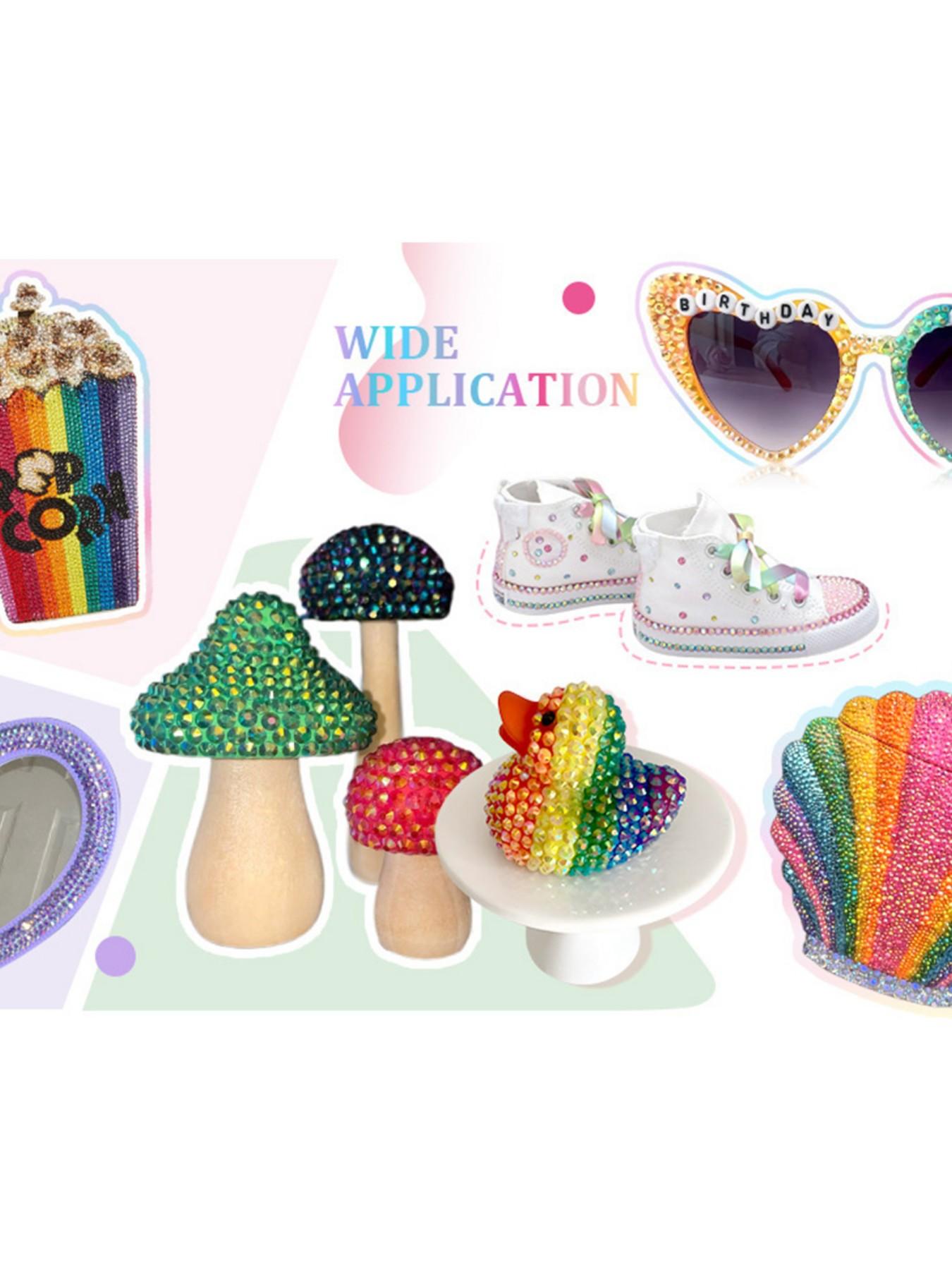 24-Piece Candy Resin Rhinestones, 3mm Ab Color Flat Back Jelly Water Drills, DIY Jewelry, Nail Art, Phone Decorations