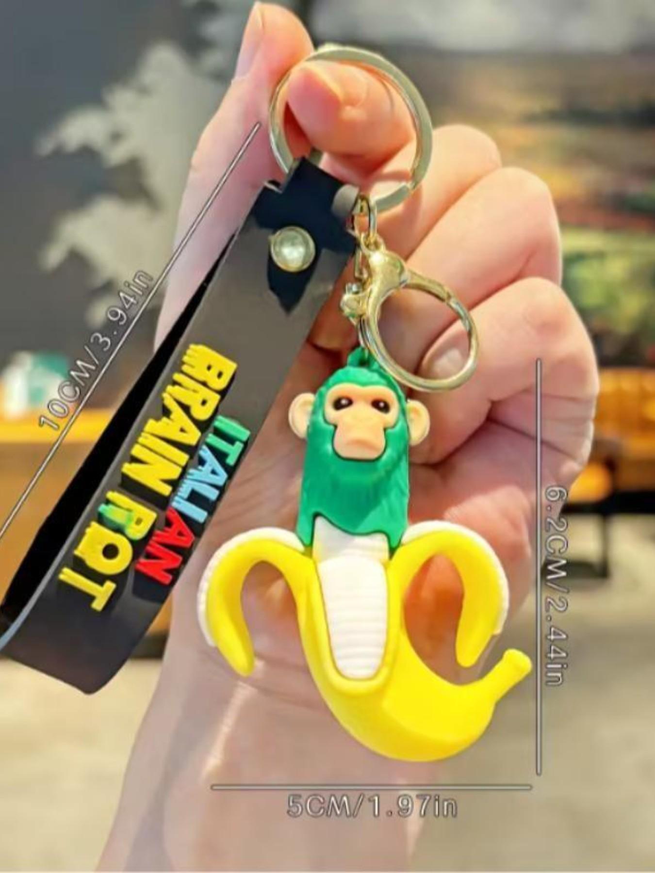 Cartoon Keychain Necklace, Creative Random Print Keychain, Cute All-Season Stress Relief Toy, Shark and Stick Figure Charm