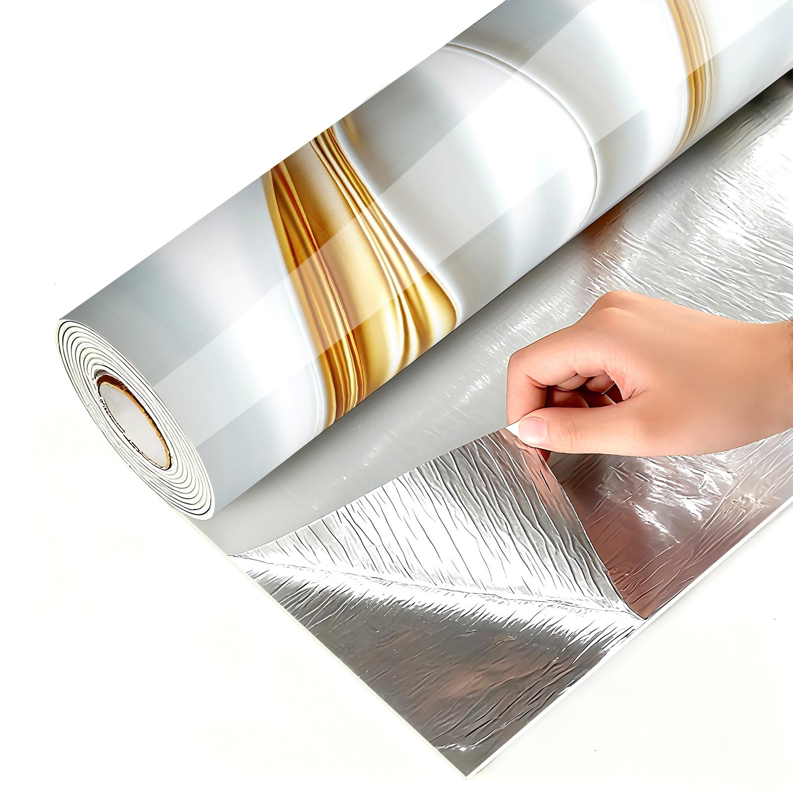 Thick Self-Adhesive Tile Look Wall Stickers, Waterproof Moistureproof Moldproof, DIY Decor for Kitchen Bedroom Living Room Bathroom, Waterproof Marble Stickers