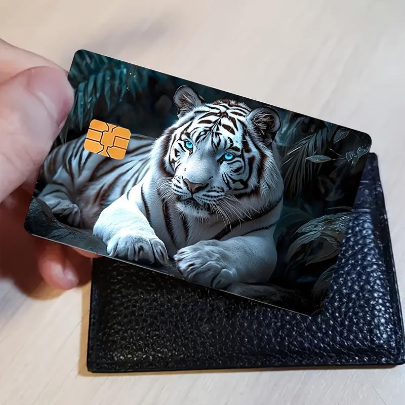 White Tiger Credit Card Sticker Used for EBT, Transportation, Keys, Credit Cards, Debit Cards, Card Skins, Protect Bank Cards, No Bubbles, Suitable for Small Chip Cards