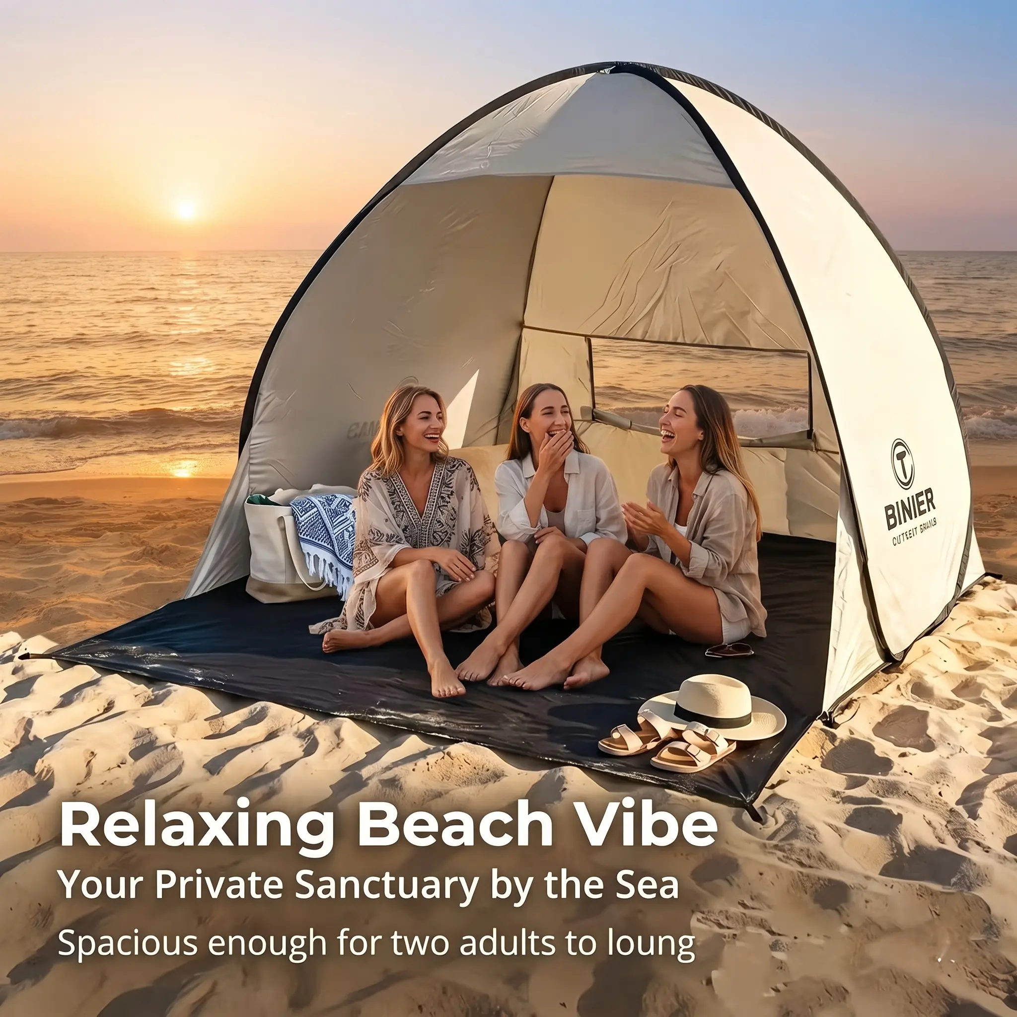 Unisex 2-3 Person Instant Setup Camping Tent - Compact Fold, Portable Waterproof Beach Sun Shade Shelter with Portable Carry Bag - Easy Setup for Backyard, Park Outdoor Leisure