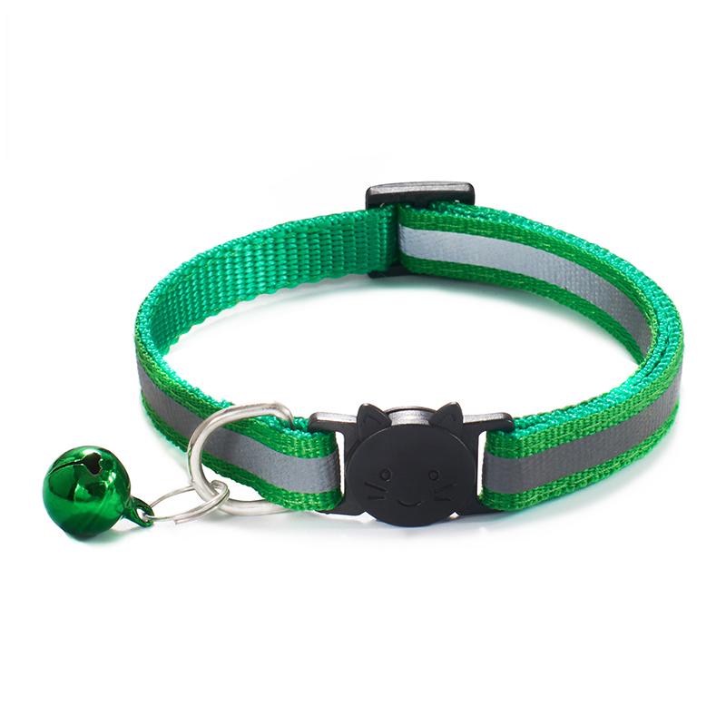 Cost-Effective Adjustable Snap-On Cat Collar With Bells Reflective Sturdy Nylon Collar For Kittens Cat Pet Supplies Cat Necklace