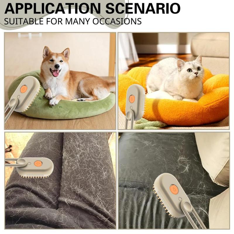 Rechargeable Steam Pet Brush for Shedding – Anti-Static, Combines Massage, Cleaning, Grooming, and Shedding Control for Cats and Dogs, Perfect for All Coat Types
