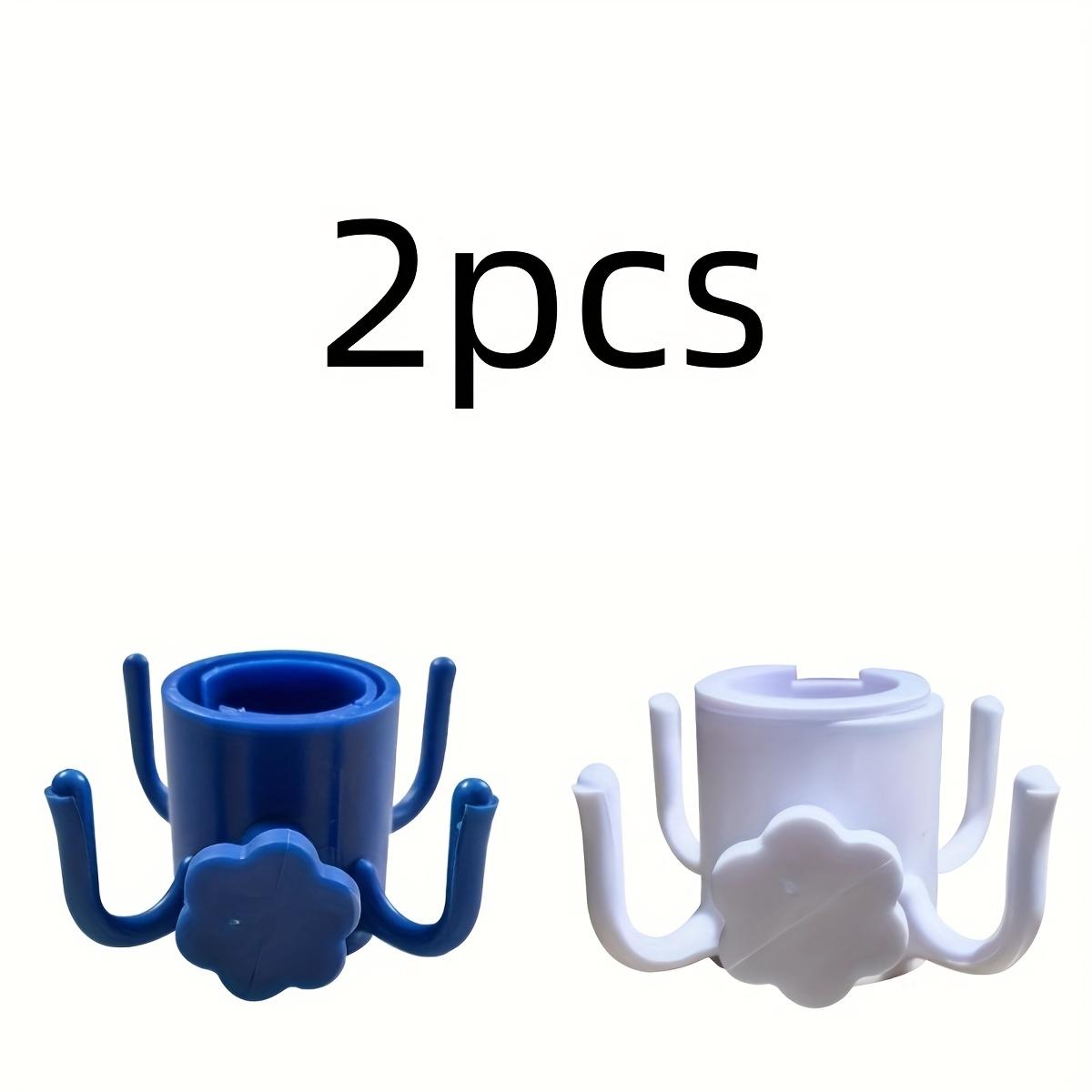 2pcs, adjustable 4-paw beach umbrella hook - Durable ABS plastic, multi-coloured (blue/green/white/orange) - Securely hang towels, cameras, clothes and bags - Suitable for 2.49cm-3.17cm parachute poles, suitable for beach, Utility Hooks