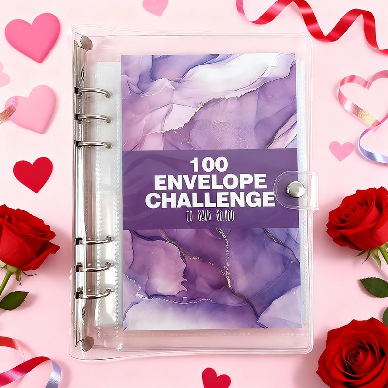 2026 Money-Saving Challenge Binder - Budget Binder with Cash Envelopes, Savings Challenge Planner, Savings Challenge Book for Home & Office - Ideal New Year & Valentine's Day Gift