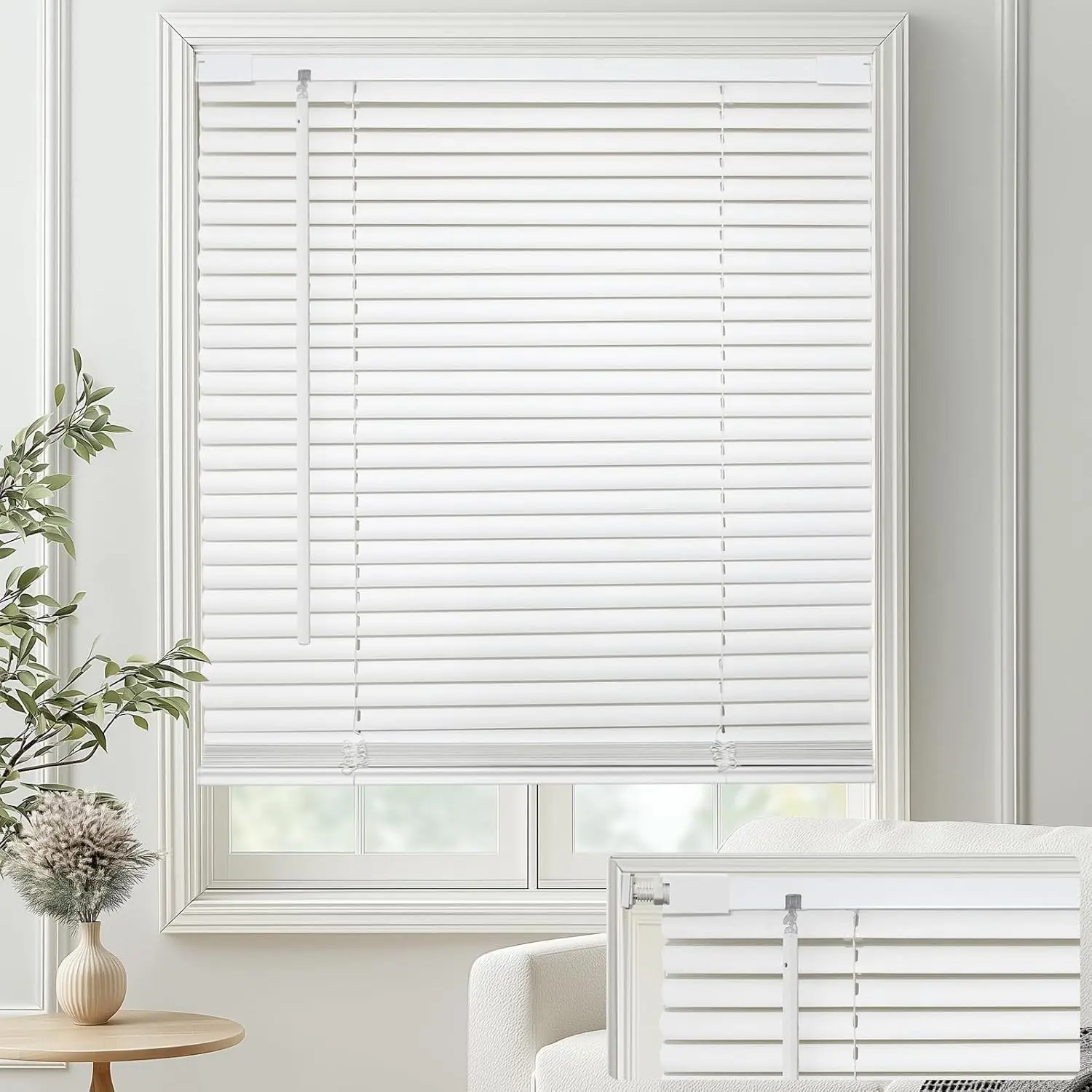 No-Drill Cordless Horizontal Mini Blinds 44" W x 64" H Tool-Free Inside Mount with 1" Vinyl Slats Li, home kitchen cleaning