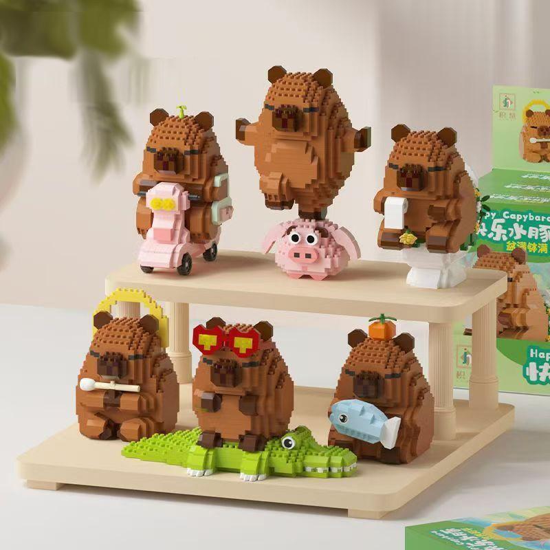 Capybara Building Blocks Toy Kit, Creative Animal Building Blocks Model, Relaxing Creative Assembly Toy for Birthday and Holiday Gifts