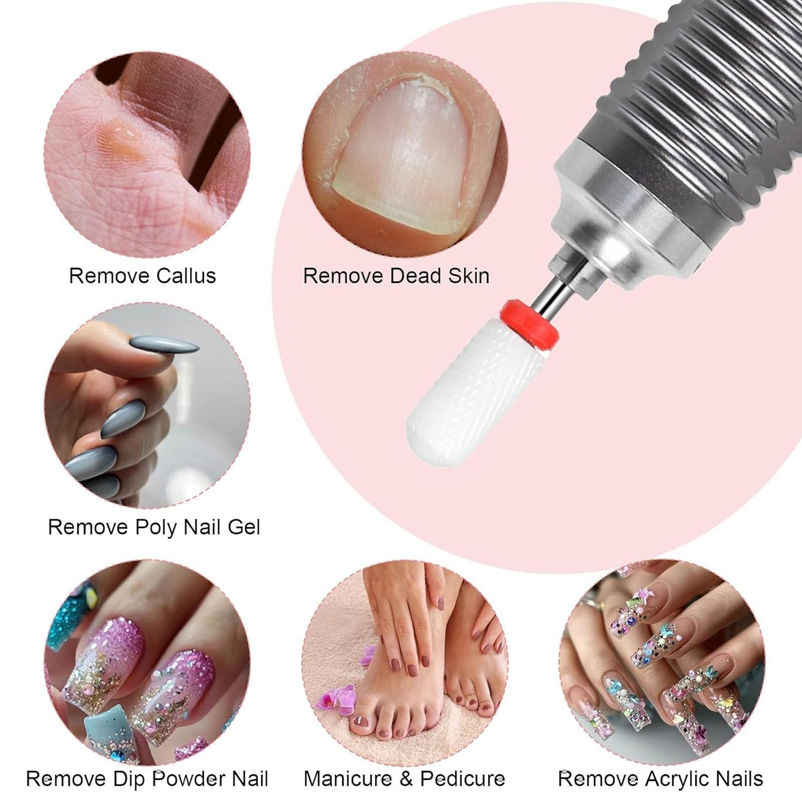 10pcs Tungsten Carbide Nail Drill Bits Set, Professional Nail File Bits for Nail Drill Machine, Cuticle Remover & Nail Polishing Tool