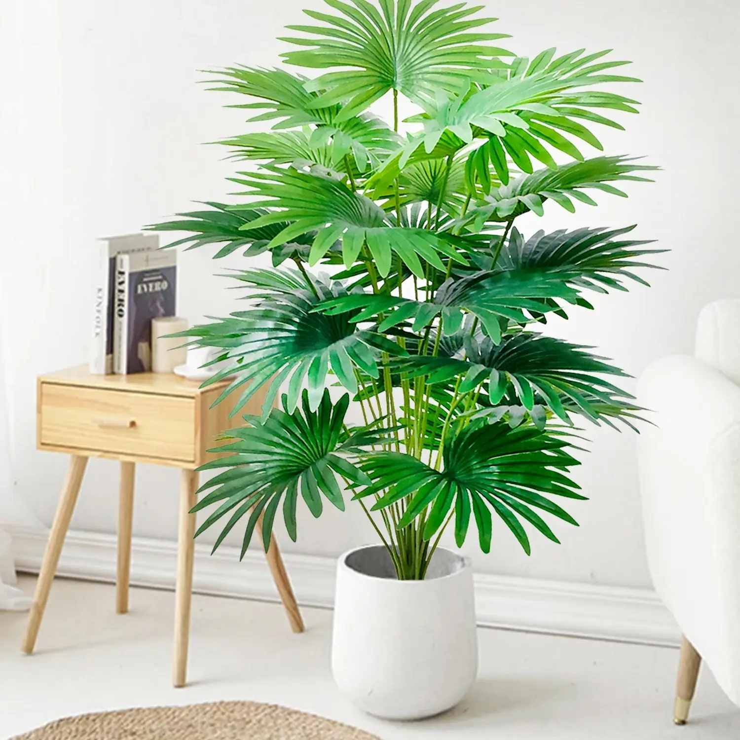 60-86-105 cm / 41.33 inches Artificial Plant, Large Fan-leaf Sunflower Tree, Plastic Plant Leaves, Artificial Jungle Palm Tree
