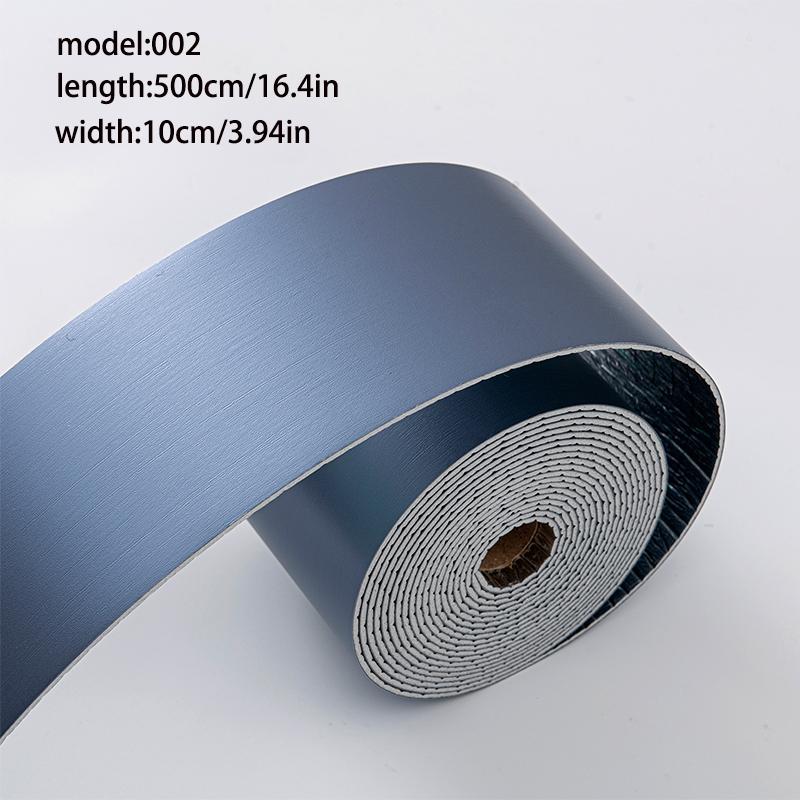2 Rolls Self-Adhesive Baseboard Trim, Waterproof Moisture-Resistant No Drill Wall Corner Strip, Anti-Mold Floor Line Wallpaper for Kitchen Bathroom Living Room