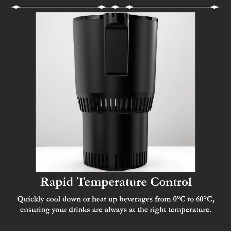 12V Car Cup Cooler & Warmer, Rapid Cooling 0°C to 60°C, 18.6oz Bottle Heater/Cooler, Portable Travel Essential for Truckers, Camping, Office, Gift, Drinking Gadgets, Heated Drinkware Accessories