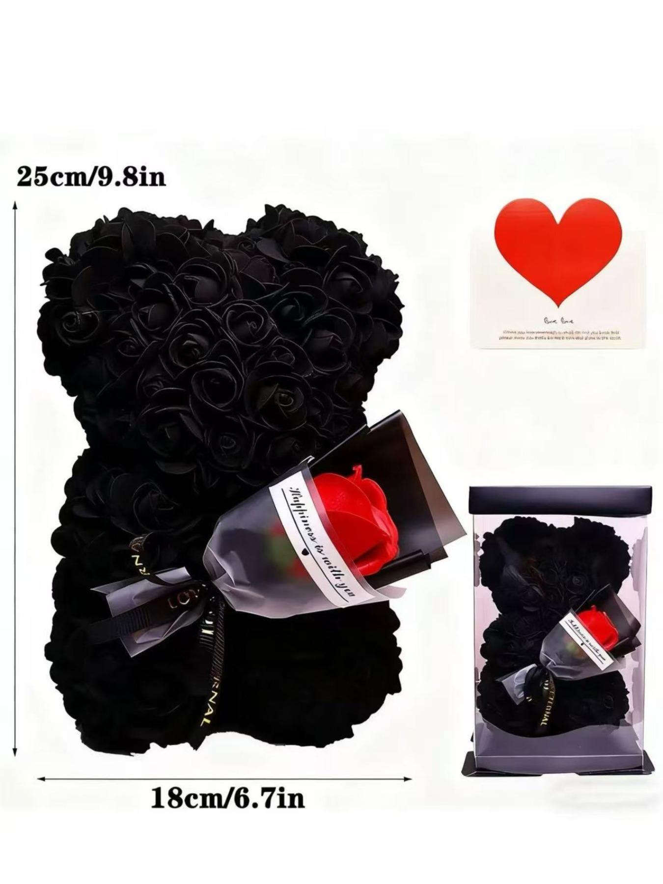 Pe Foam Flower Bear, Rose Bouquet Holding Bear, Valentine's Day Gift for Girlfriend, Mother's Day Gift, Christmas Gift, No Necklace Included