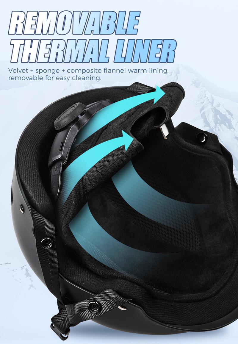 VICTGOAL Ski Helmet for Adults Youth Outdoor Snow Sports ,Snowboard Skateboard Helmet Half-covered Winter Snowmobile Helmet