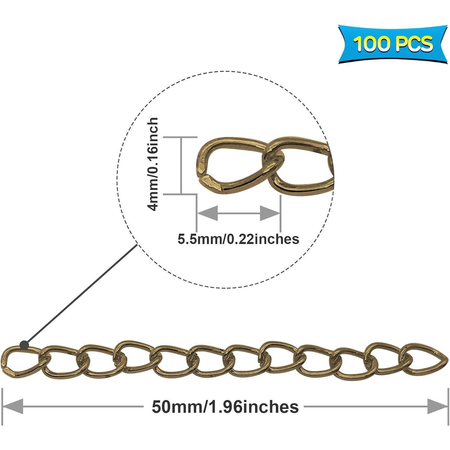 100 count Ancient Bronze Extender Chains Removable Extension Chain Tail Chain for DIY  Making Necklace Bracelet Anklet Key Chain